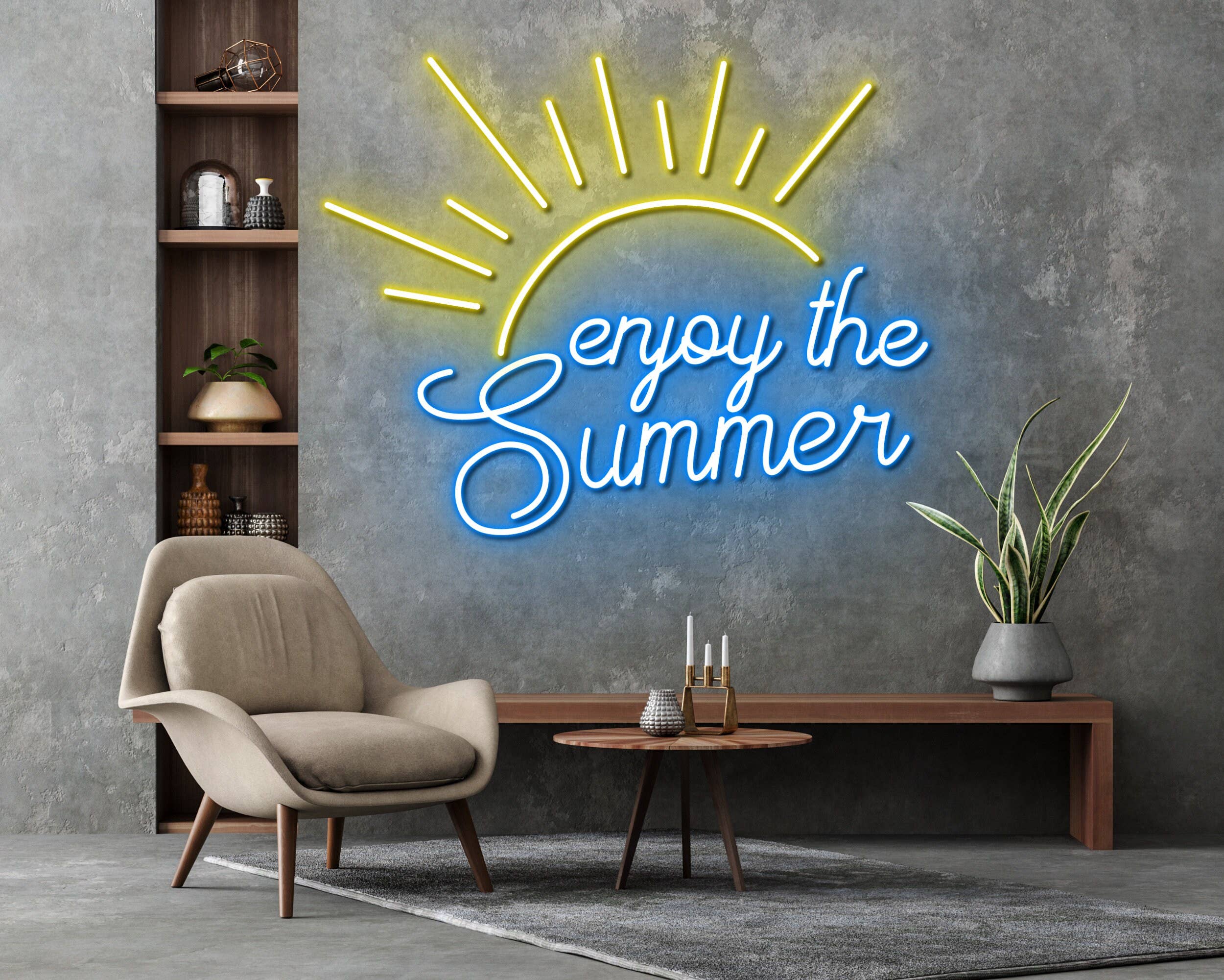 Sunshine Neon Sign Enjoy the Summer Wall Art Sign