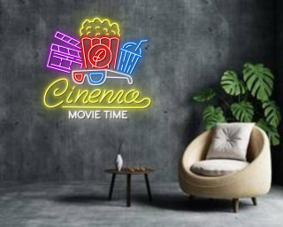 Cinema Movie Time Neon Sign Film Wall Decor