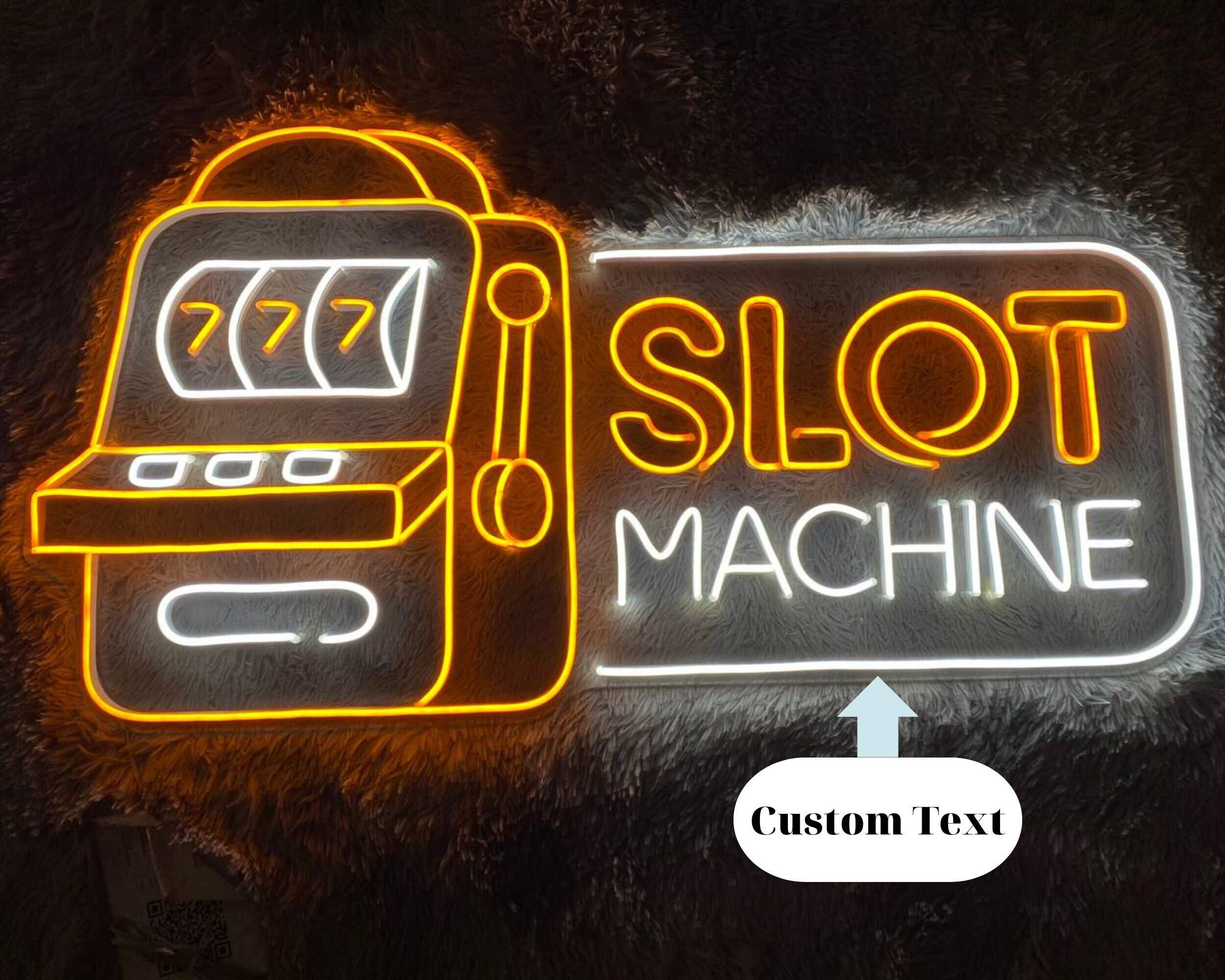 Slot Machine Neon Sign Gaming Store Decor