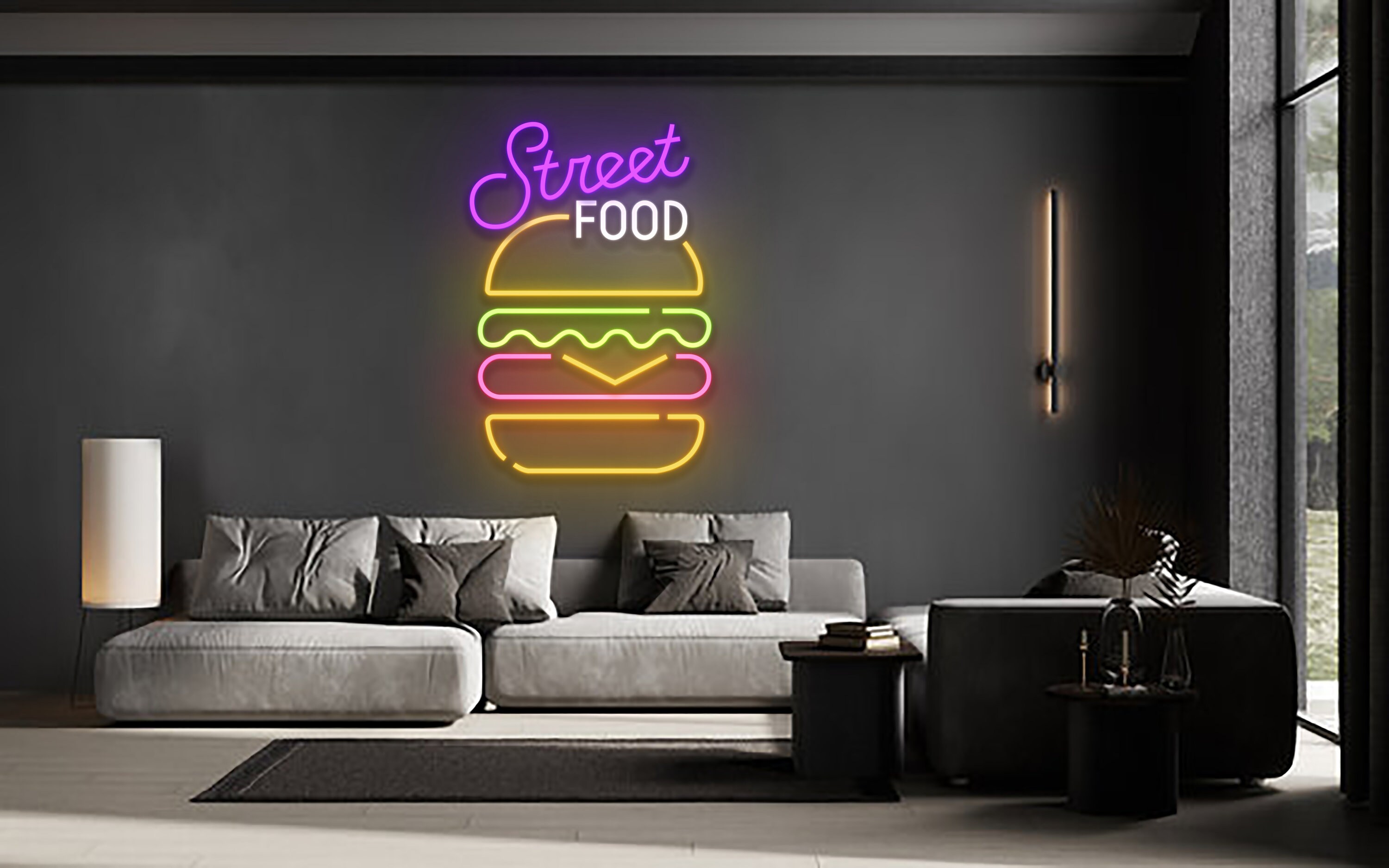 Street Food Neon Sign Kitchen Room Decor