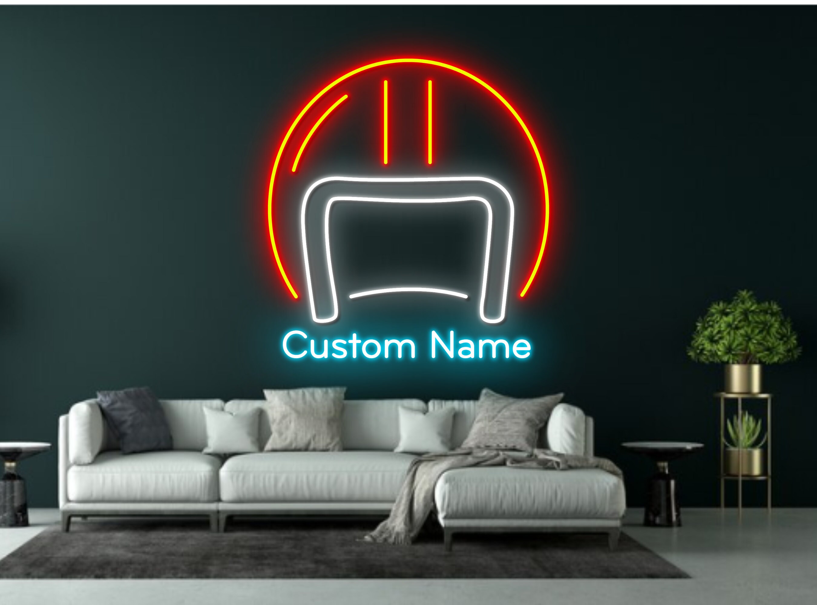 Custom Biker Helmet Name Neon Sign