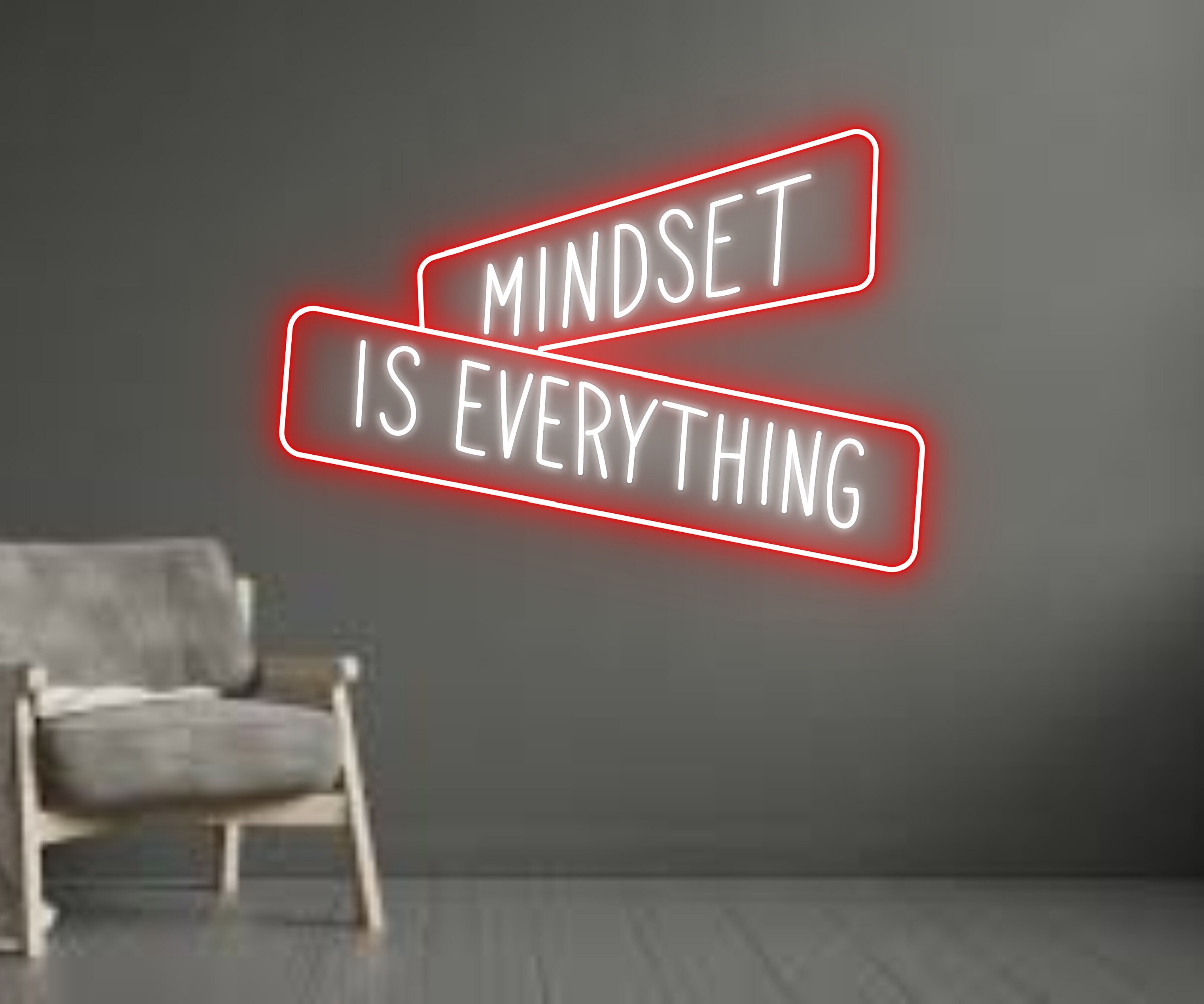 Mindset Is Everything Neon Sign Home Office Living Room