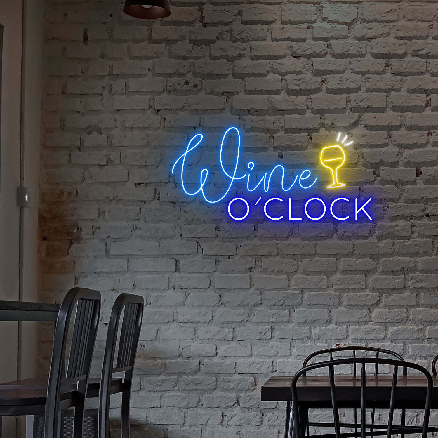 Wine O'clock Neon Sign Bar Wall Decor