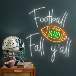 Football And Fall Y'all Neon Sign Football Club Store Decor