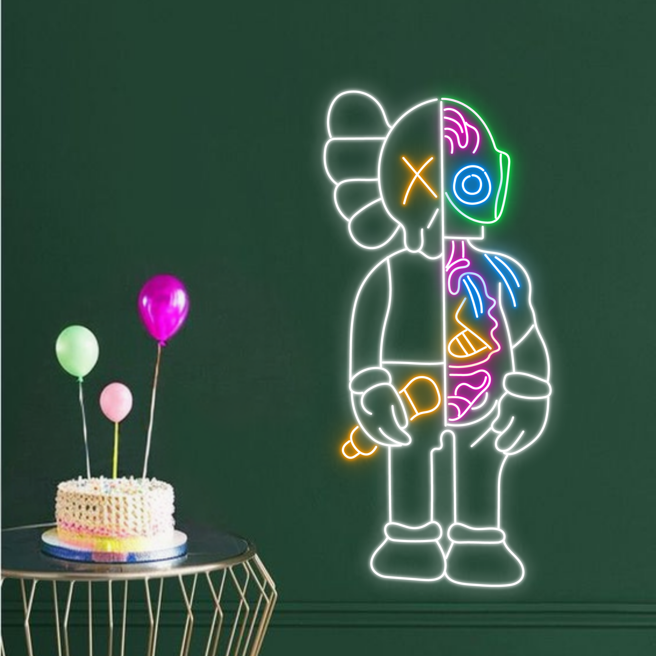 KAWS Supreme Neon Signs Cartoon Wall Art Decor