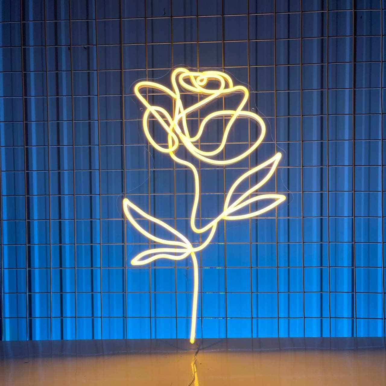 Rose Flower Neon Sign Flower Plant Shop Wall Decor