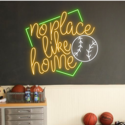 No Place Like Home Baseball Neon Sign Baseball Wall Decor