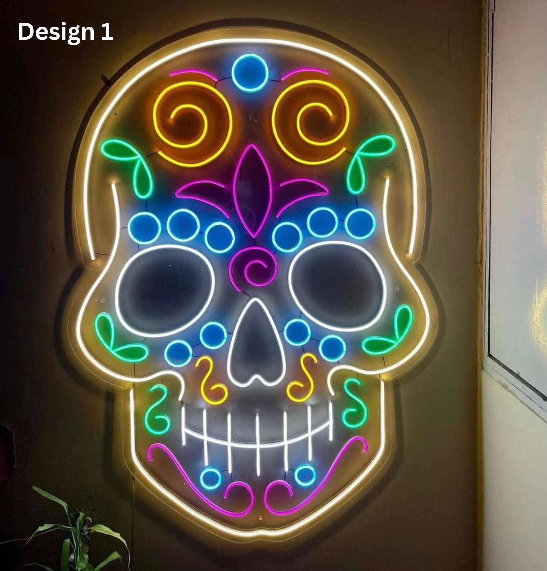 Skull Neon Signs Halloween Led Sign Decor