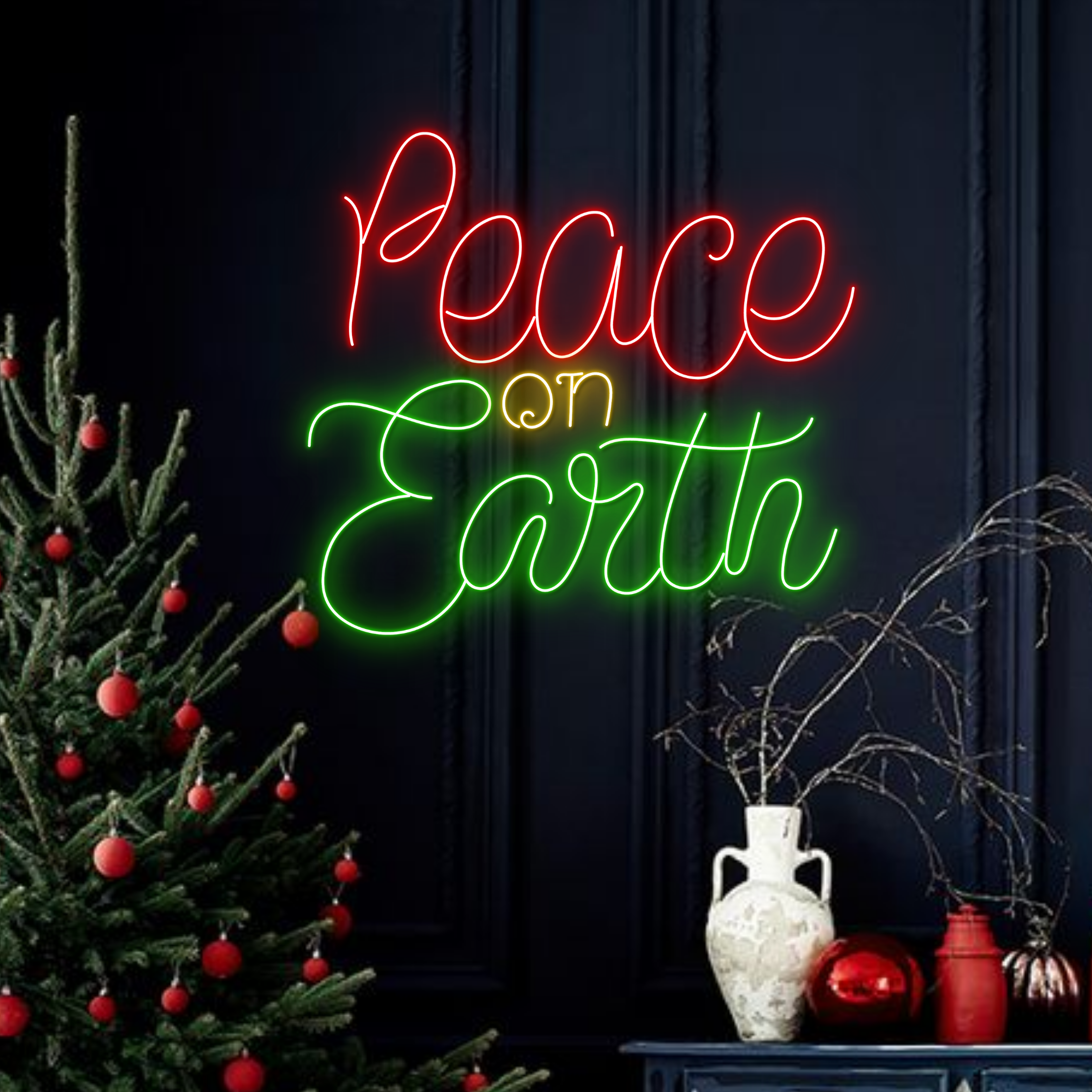 Peach on Earth Neon Sign Christmas Long-lasting Lights Decor