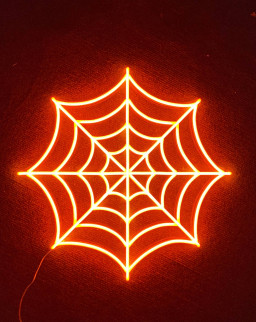 Spider Web Neon Sign Halloween Decor