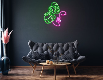 Monstera Face Neon Signs