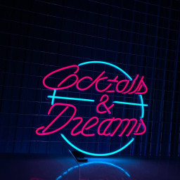 Cocktails And Dream Neon Light Cocktails Bar Wall Decor Art