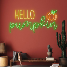 Hello Pumpkin Neon Sign Thanksgiving Light Wall Decor