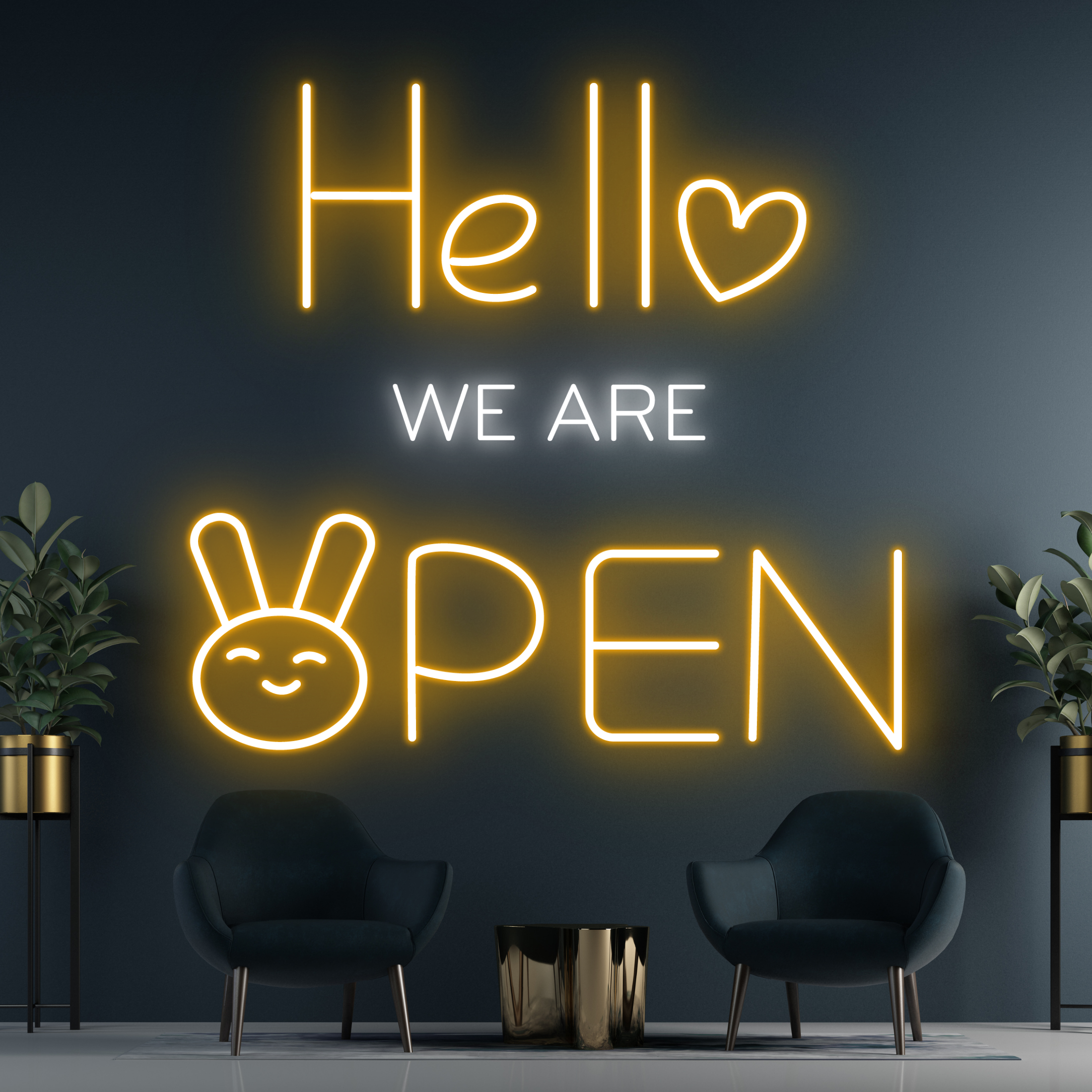 Hello We Are Open Neon Sign Welcome sign For Vet Pet Shop