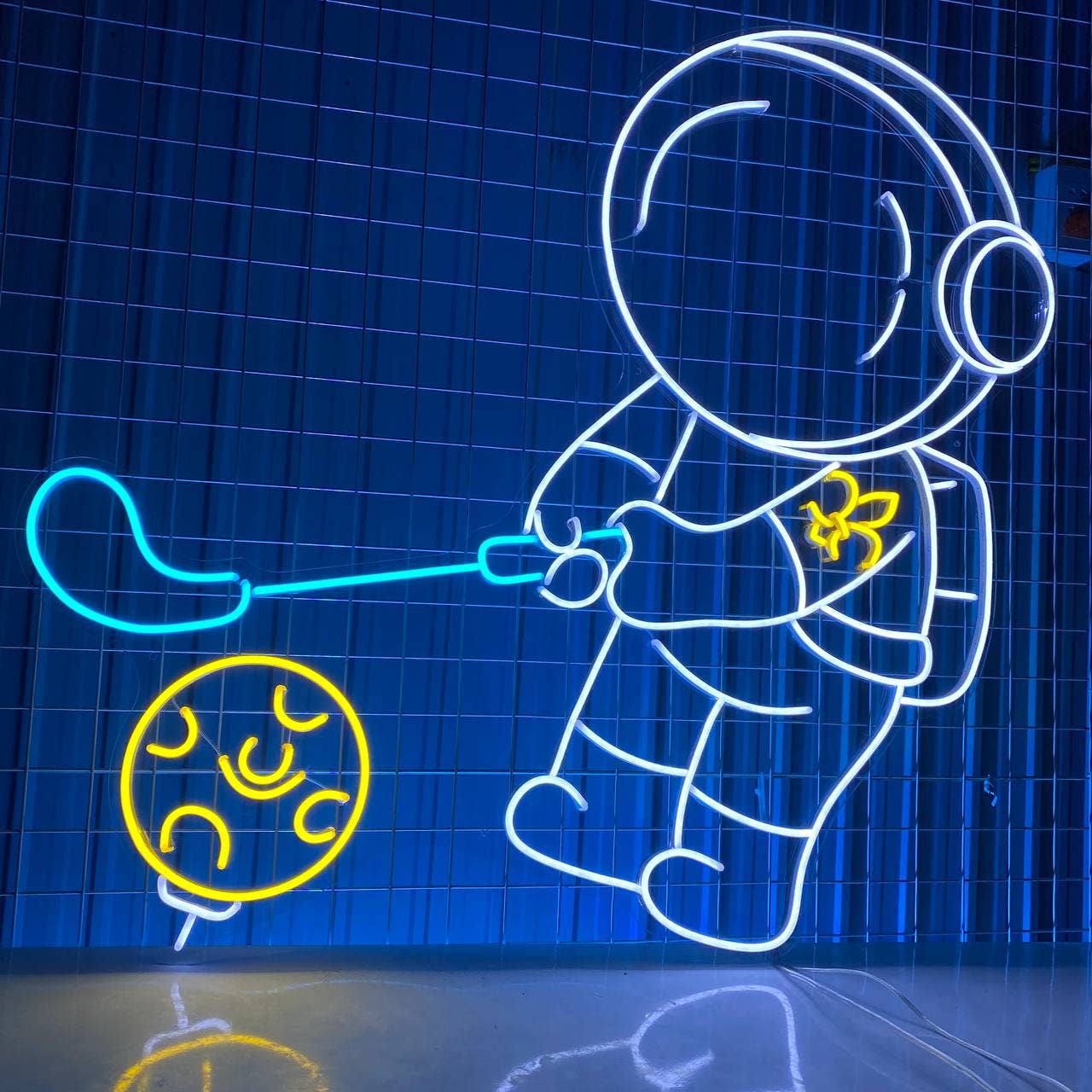 Astronaut Playing Golf Neon Sign Astronaut Golf Led Light