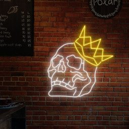 Skull With Crown Neon Sign Wall Art Decor