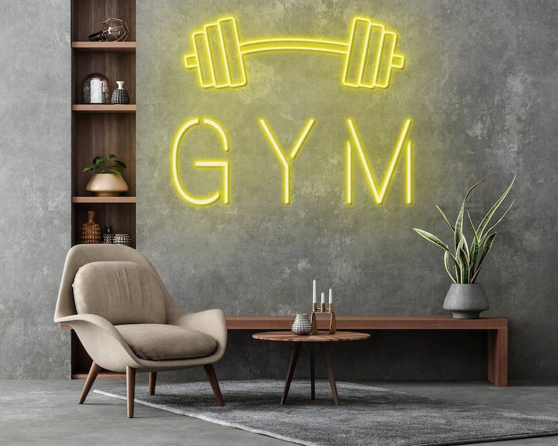 Gym Neon Sign Gym Fitness Man Cave Led Signboard Decor