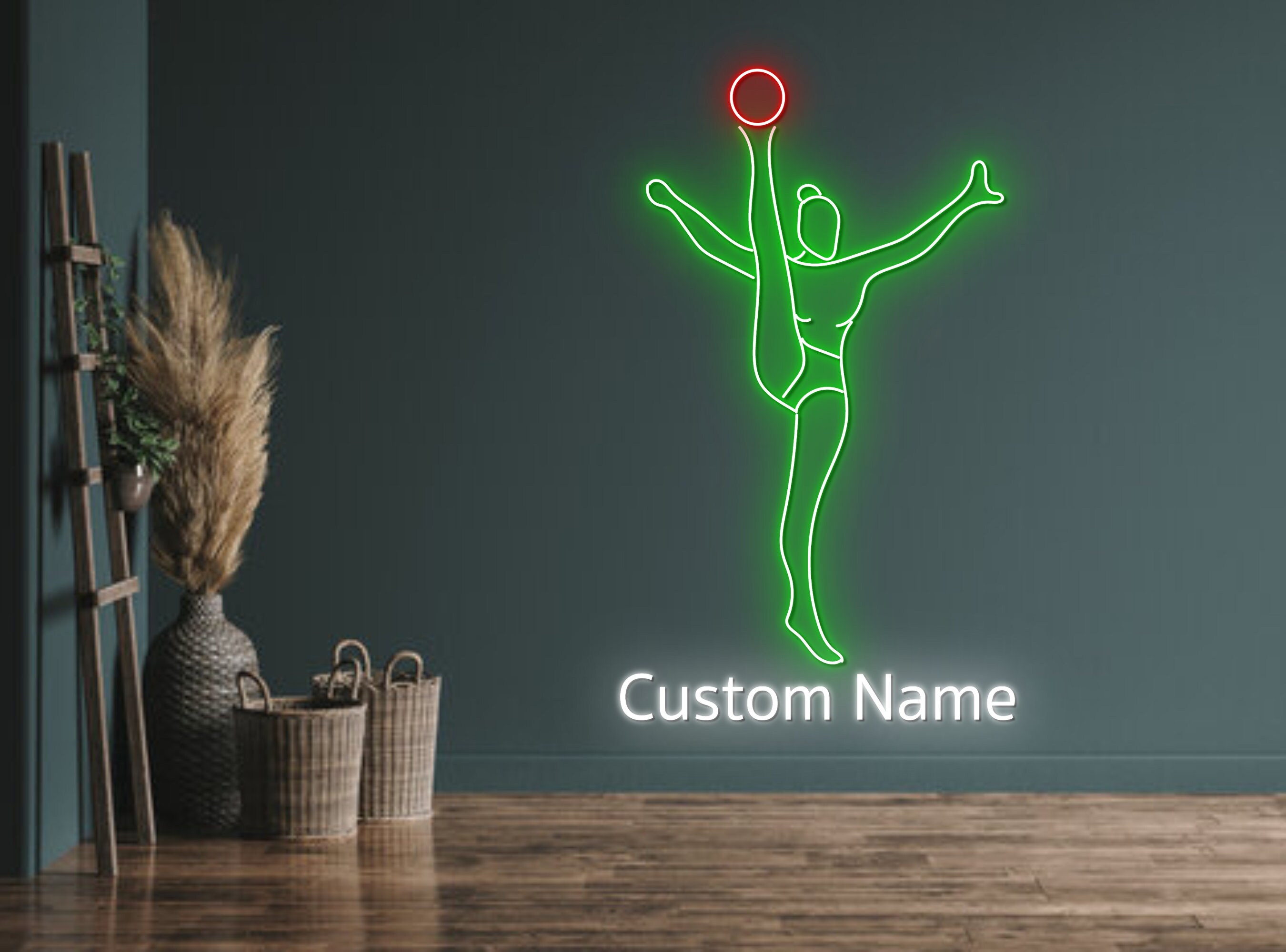 Personalized Female Gymnastics Neon Sign Gymnast Name Sign