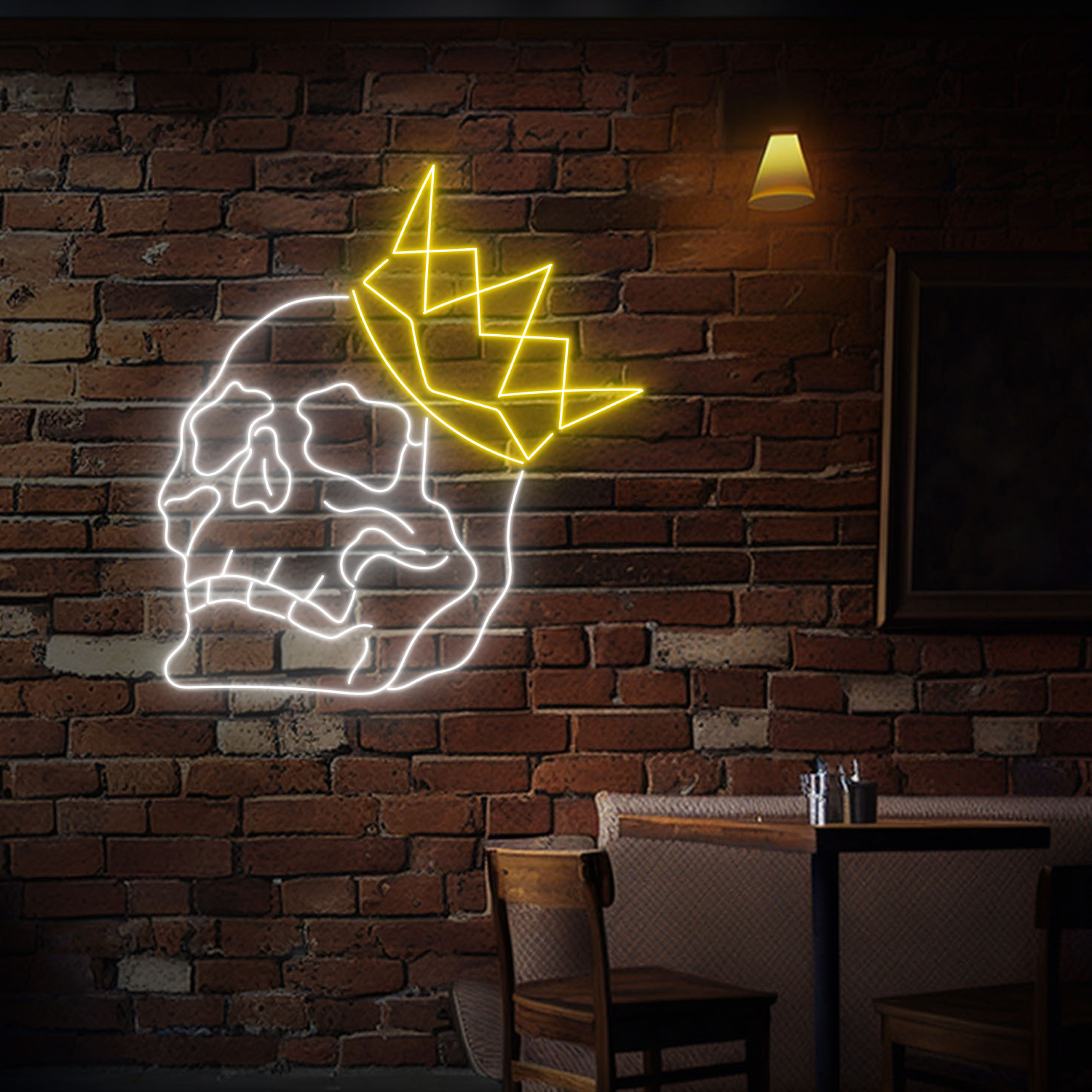 Skull With Crown Neon Sign Wall Art Decor