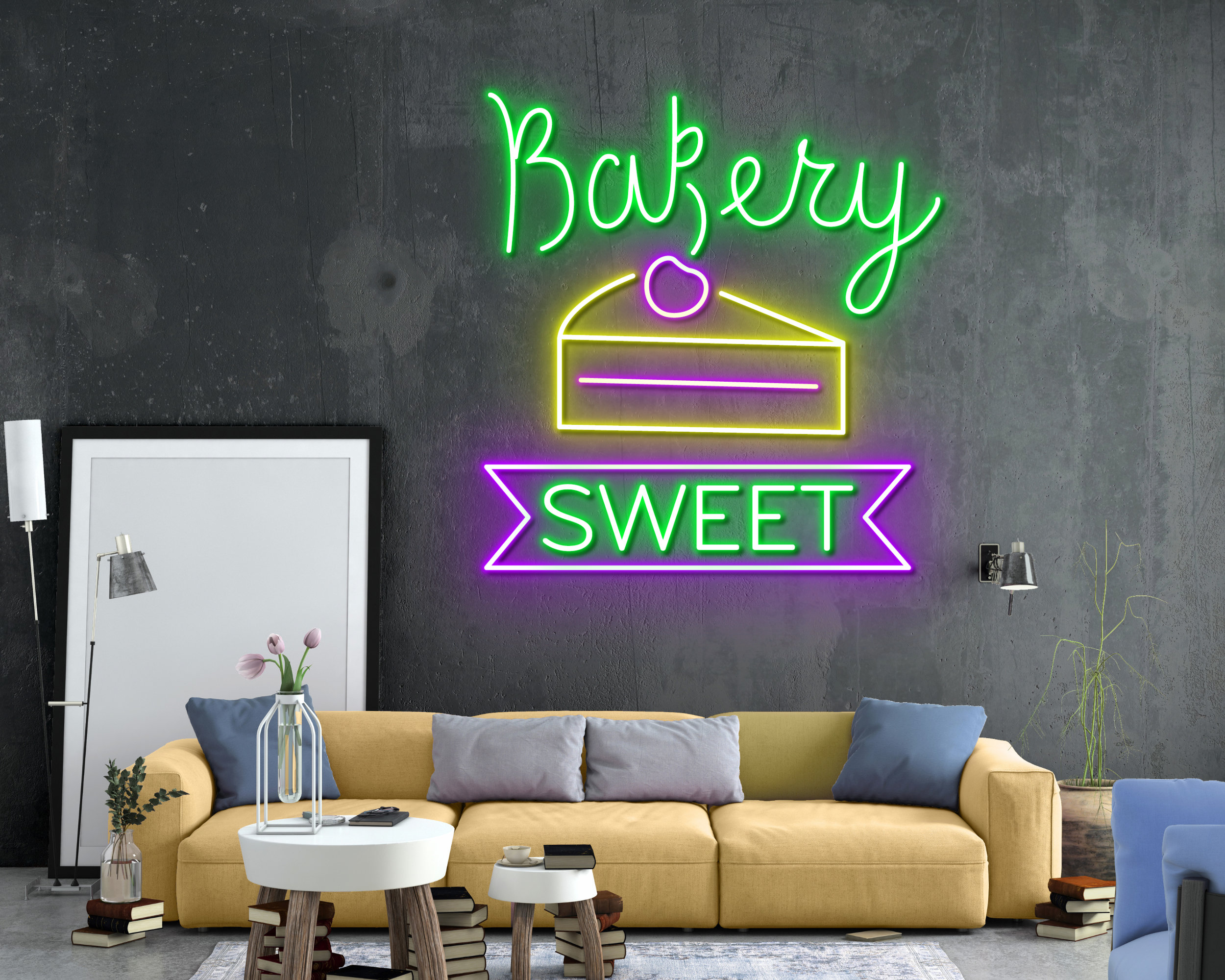 Bakery Birthday Cake Neon Sign