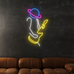 Planet Play Guitar Neon Sign Wall Art Home Decor