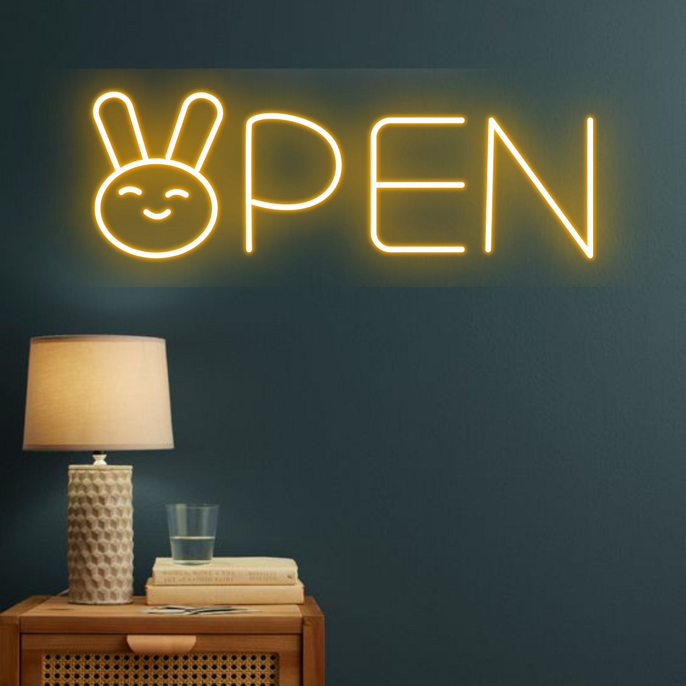 Rabbit Open Neon Signs Welcome Sign for Vet Pet Shop