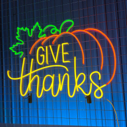 Give Thanks Neon Sign Thanksgiving Light Wall Decor