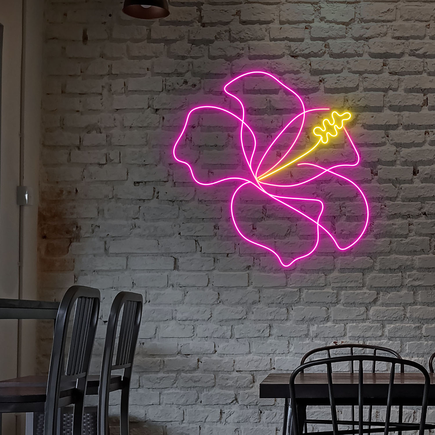 Hibiscus Flower Neon Sign Wall Art Decor