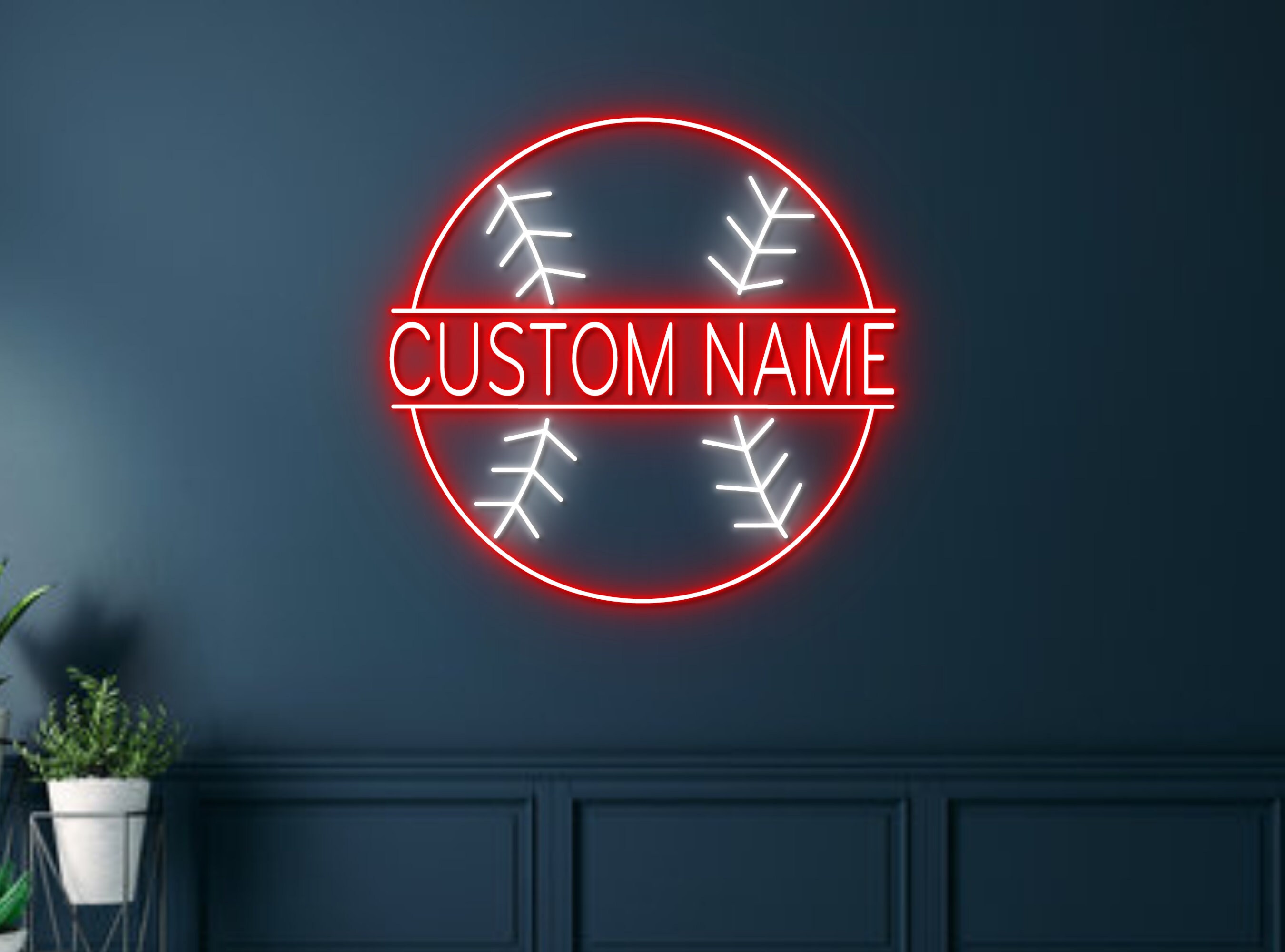 Custom Name Baseball Neon Sign Decor sign