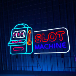 Slot Machine Neon Sign Game Arcade Store Signboard Decor