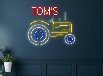 Custom Tractor Farm's Name Neon Sign