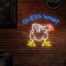 Guess What Funny Chicken Neon Sign Cute Wall Decor