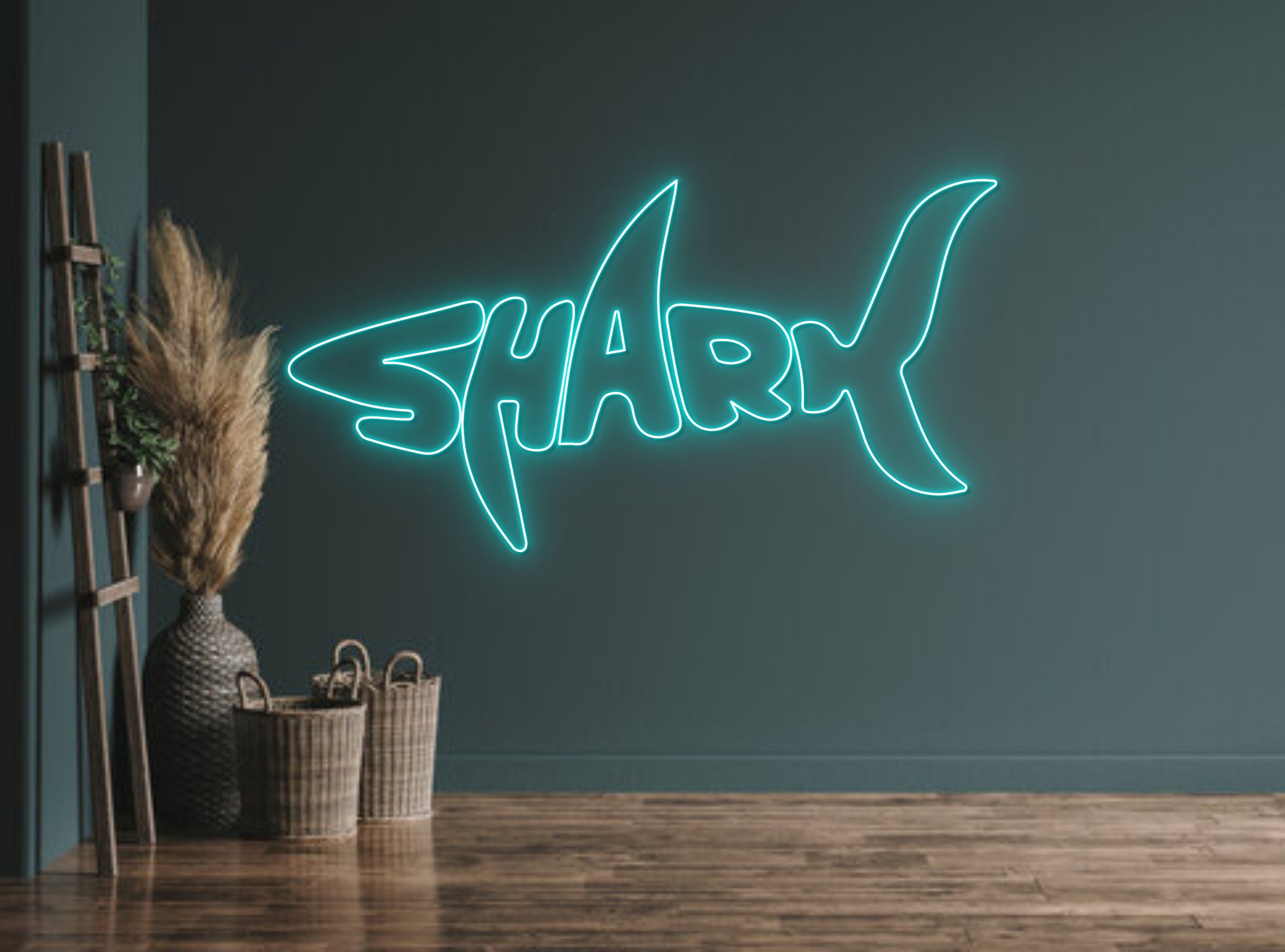 Shark Logo Neon Sign Wall Art Decor Gift