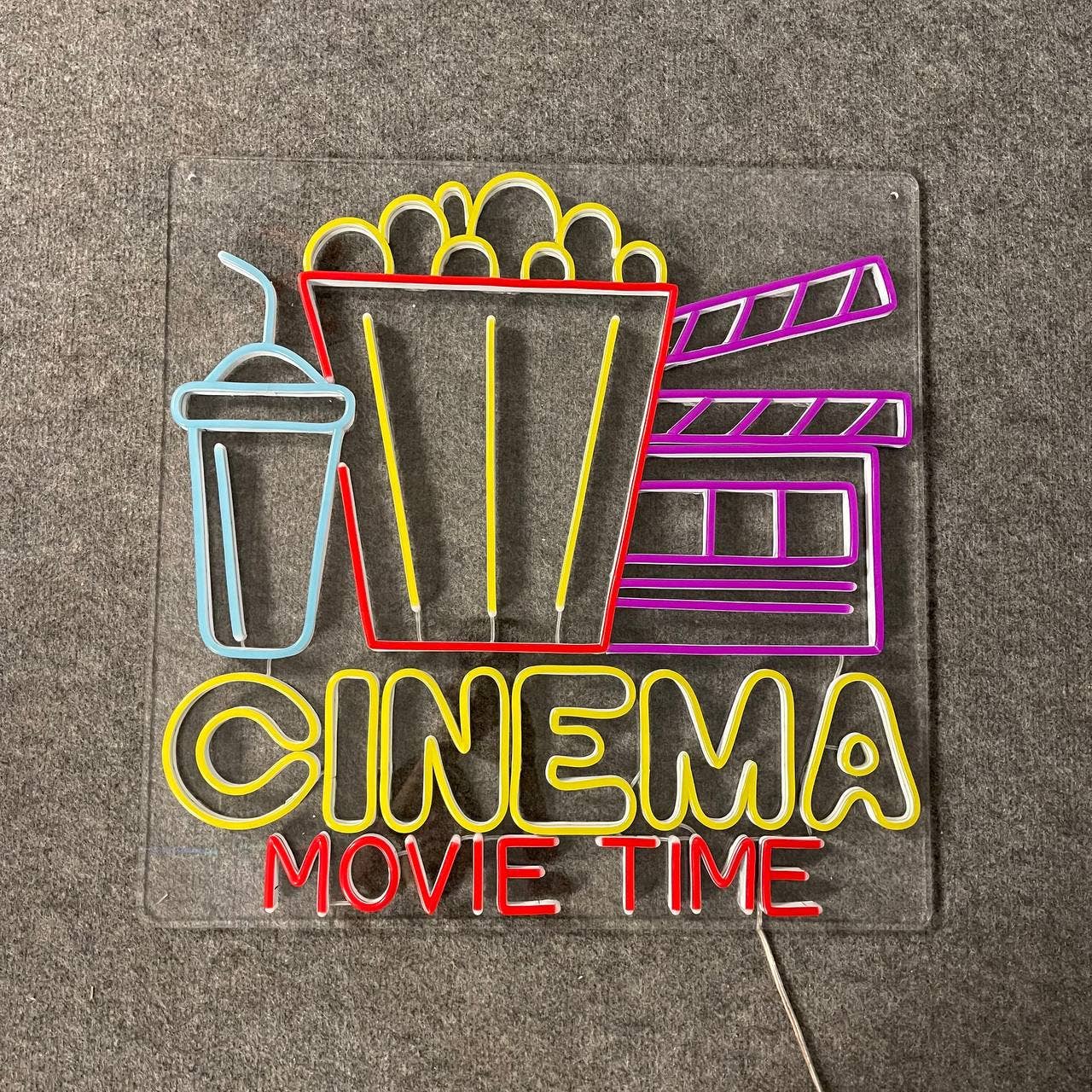 Cinema Movie Time Neon Sign Home &#038; Cinema Decor Led Light