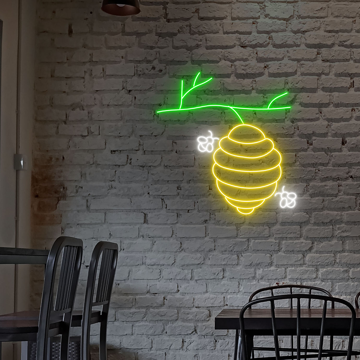 Bee Honeycomb Neon Sign Cute Wall Art Decor