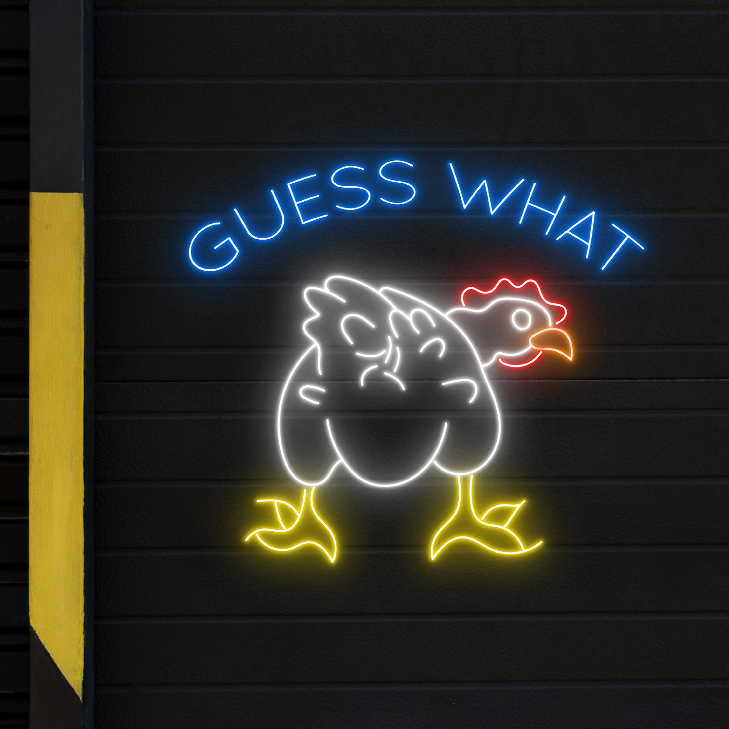 Guess What Funny Chicken Neon Sign Cute Wall Decor