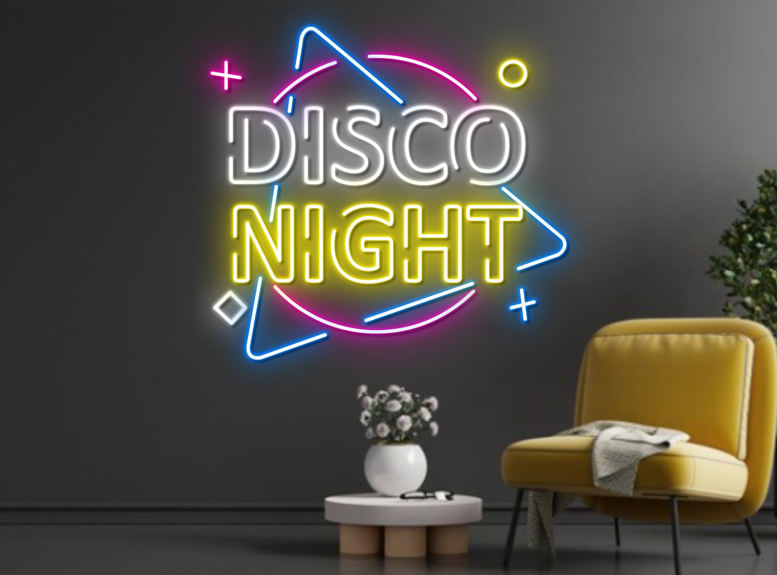 Disco Night Neon Sign DJ Zone