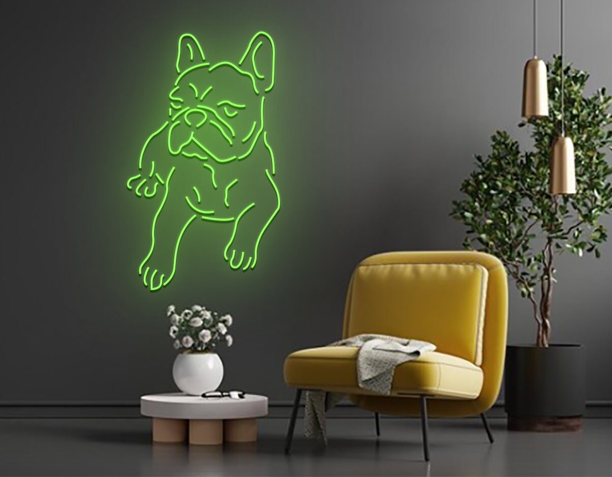 Angry Face French Bulldog Neon Sign