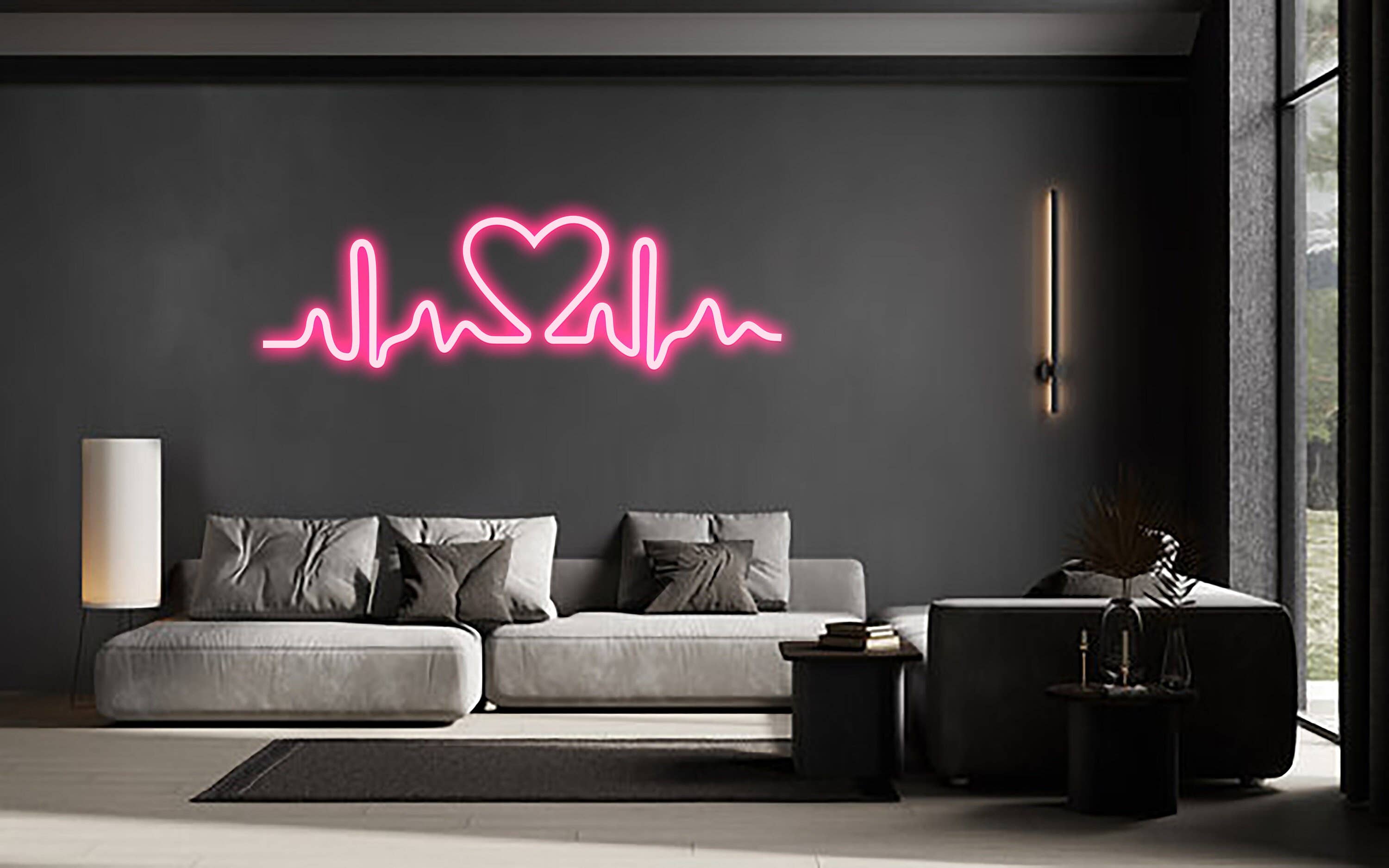 Heart Beat Neon Sign Love Art Wall Decor