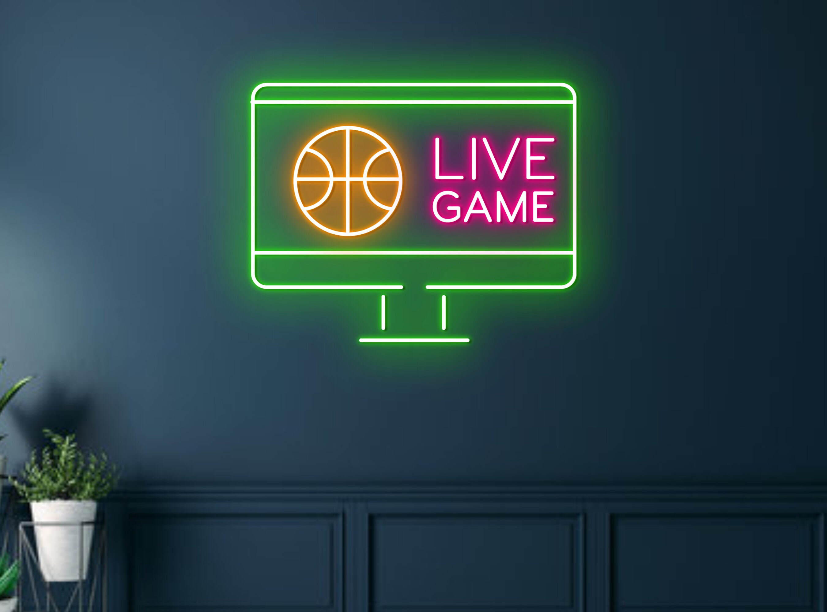 Live Sport TV Basketball Neon Sign