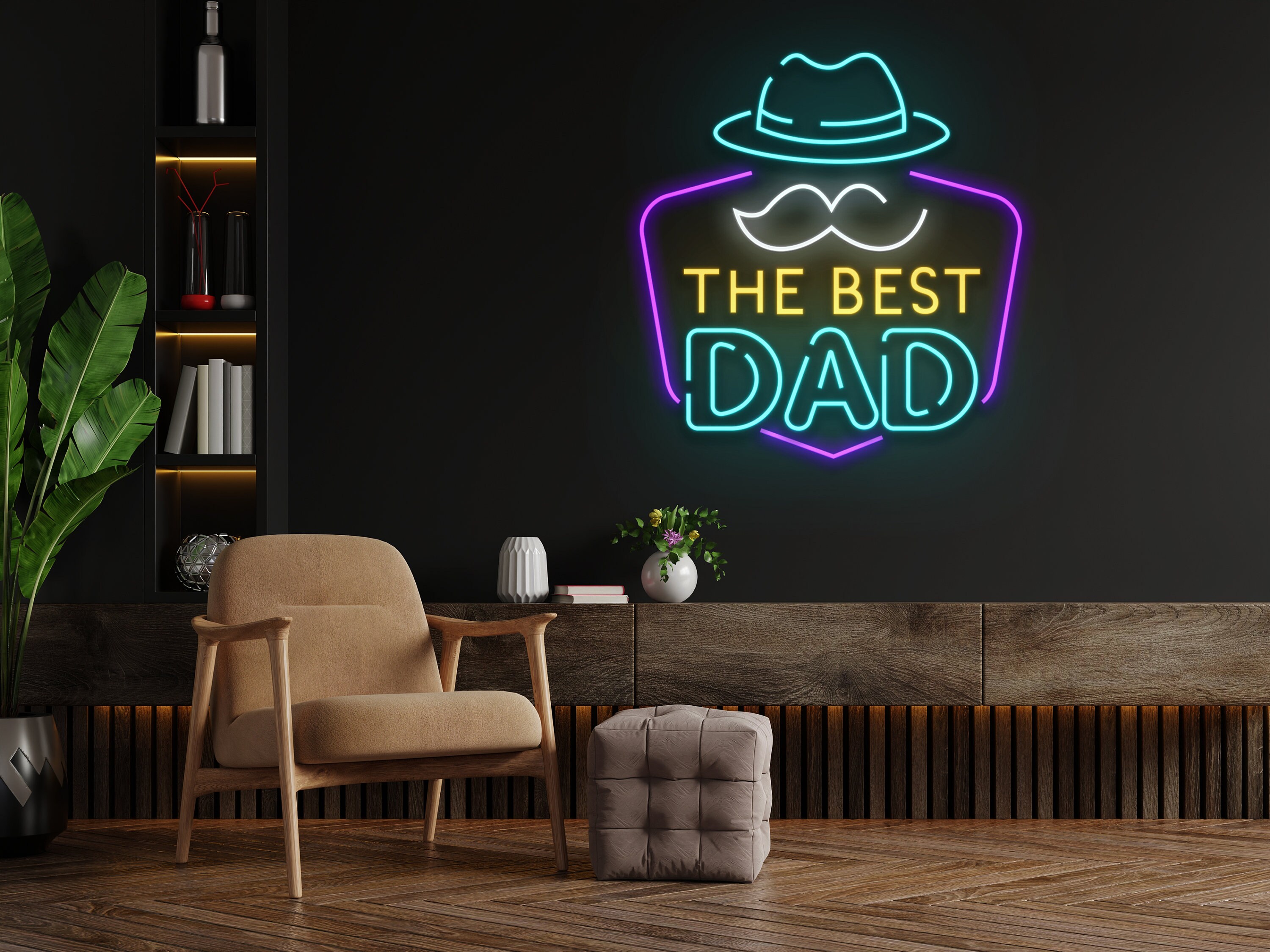 The Best Dad Neon Sign Father Day Idea