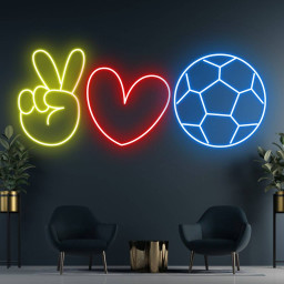 Love Soccer Football Neon Sign Soccer Club Wall Decor