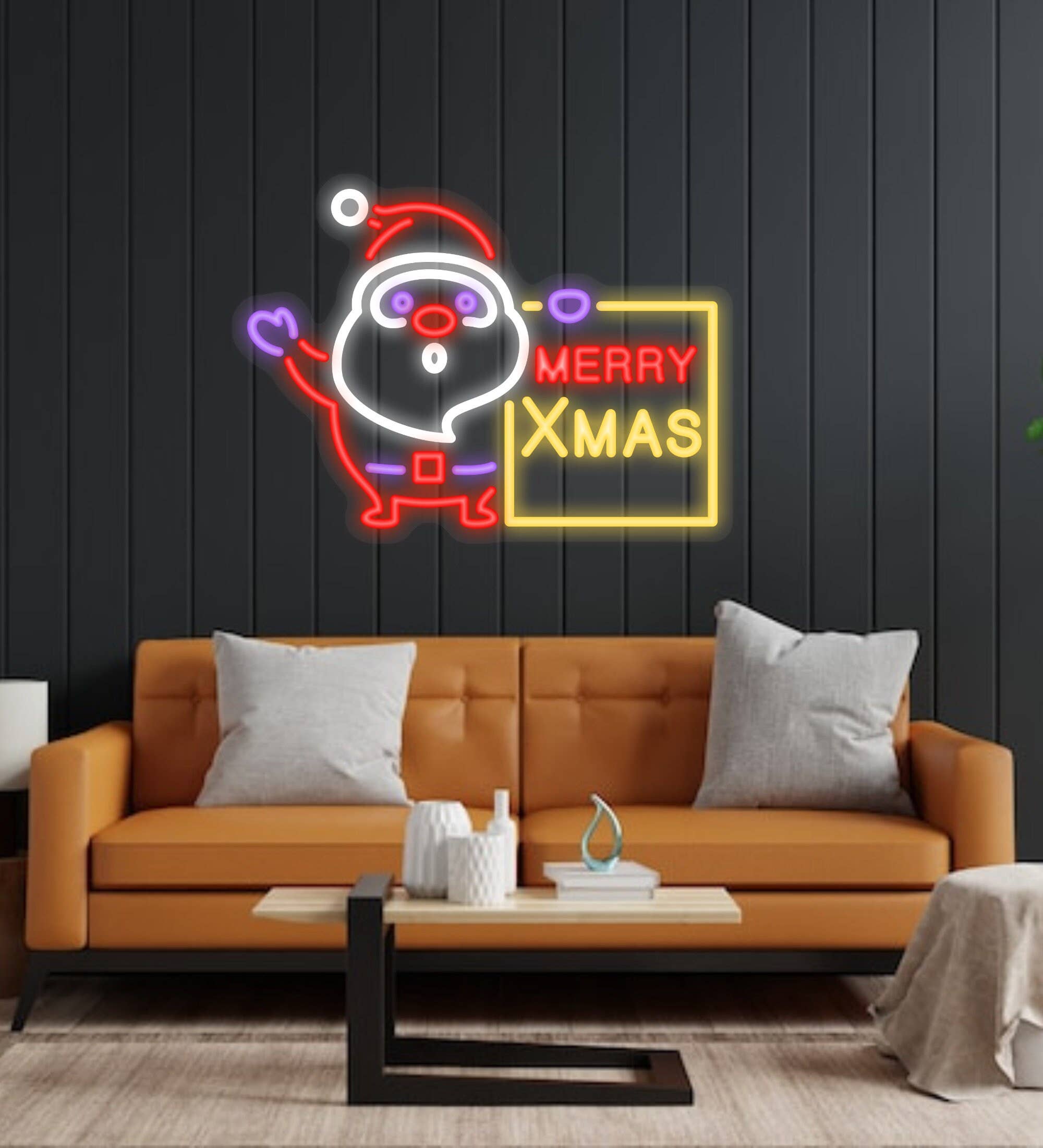 Santa Claus Neon Signs Christmas Decor