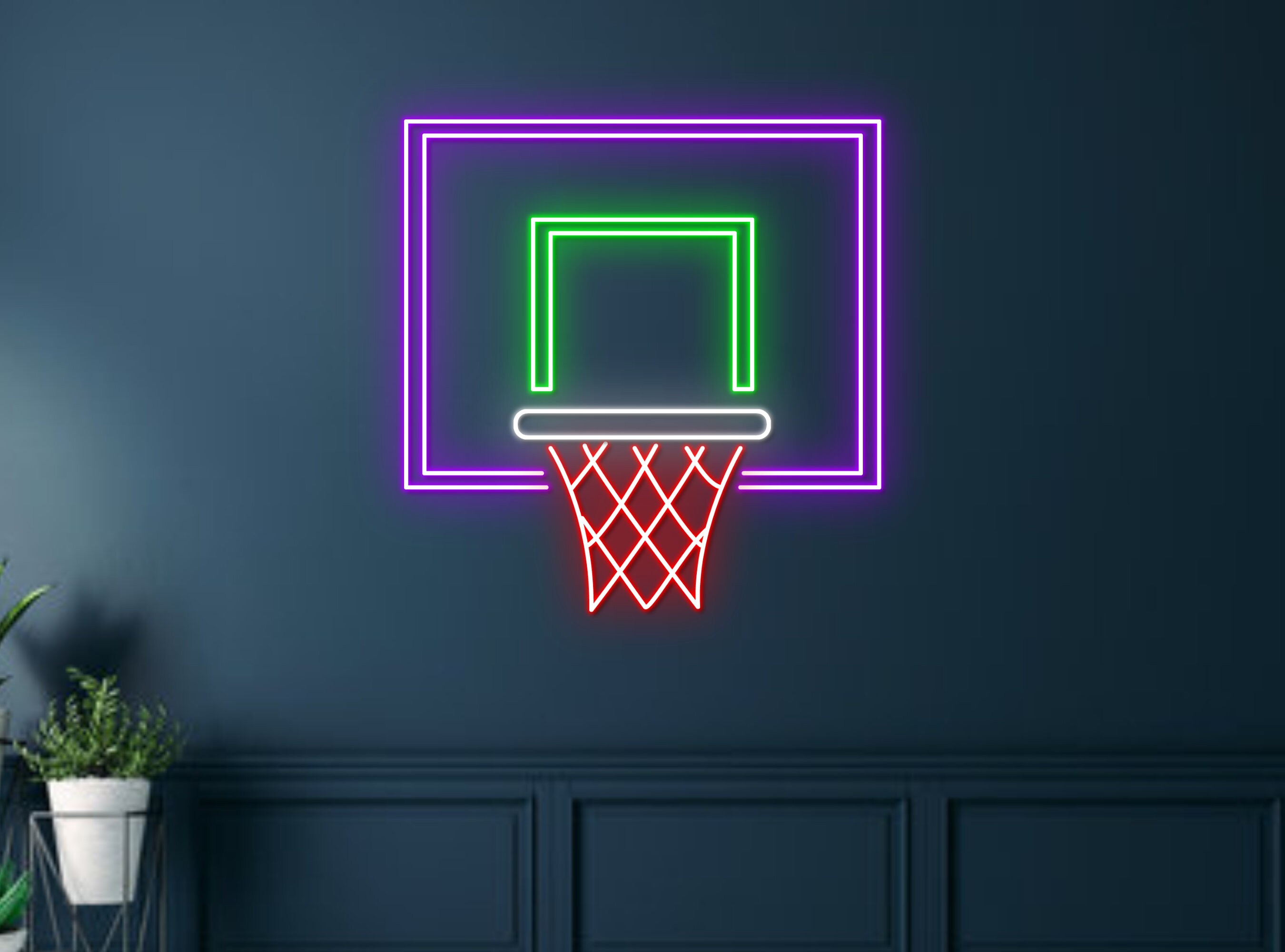 Backboard Basketball Ball Neon Sign Wall Art Signage