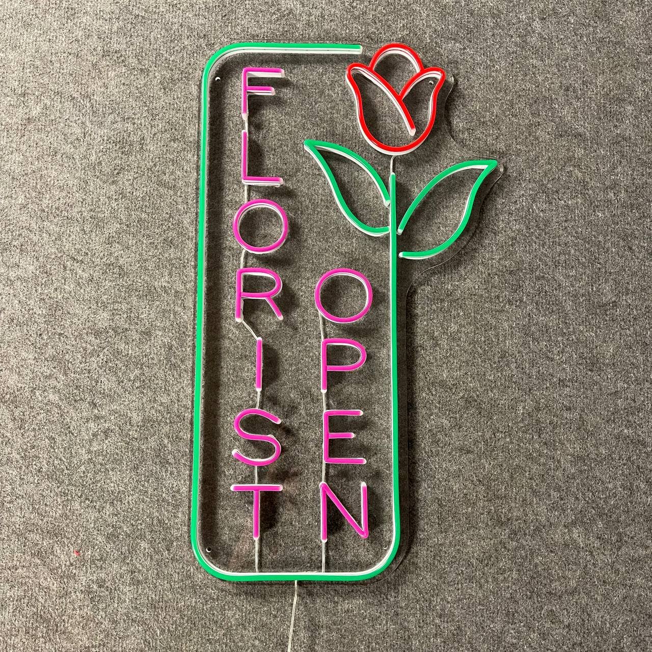 Florist Open Neon Sign Plant Flower Shop Decor Signboard