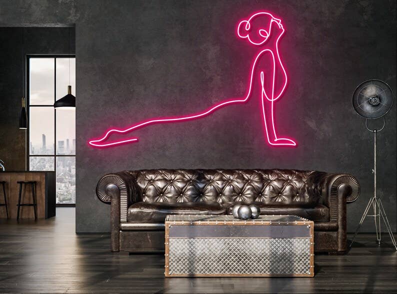 Girl Yoga Neon Sign Yoga Led Light Yoga Fitness Decor