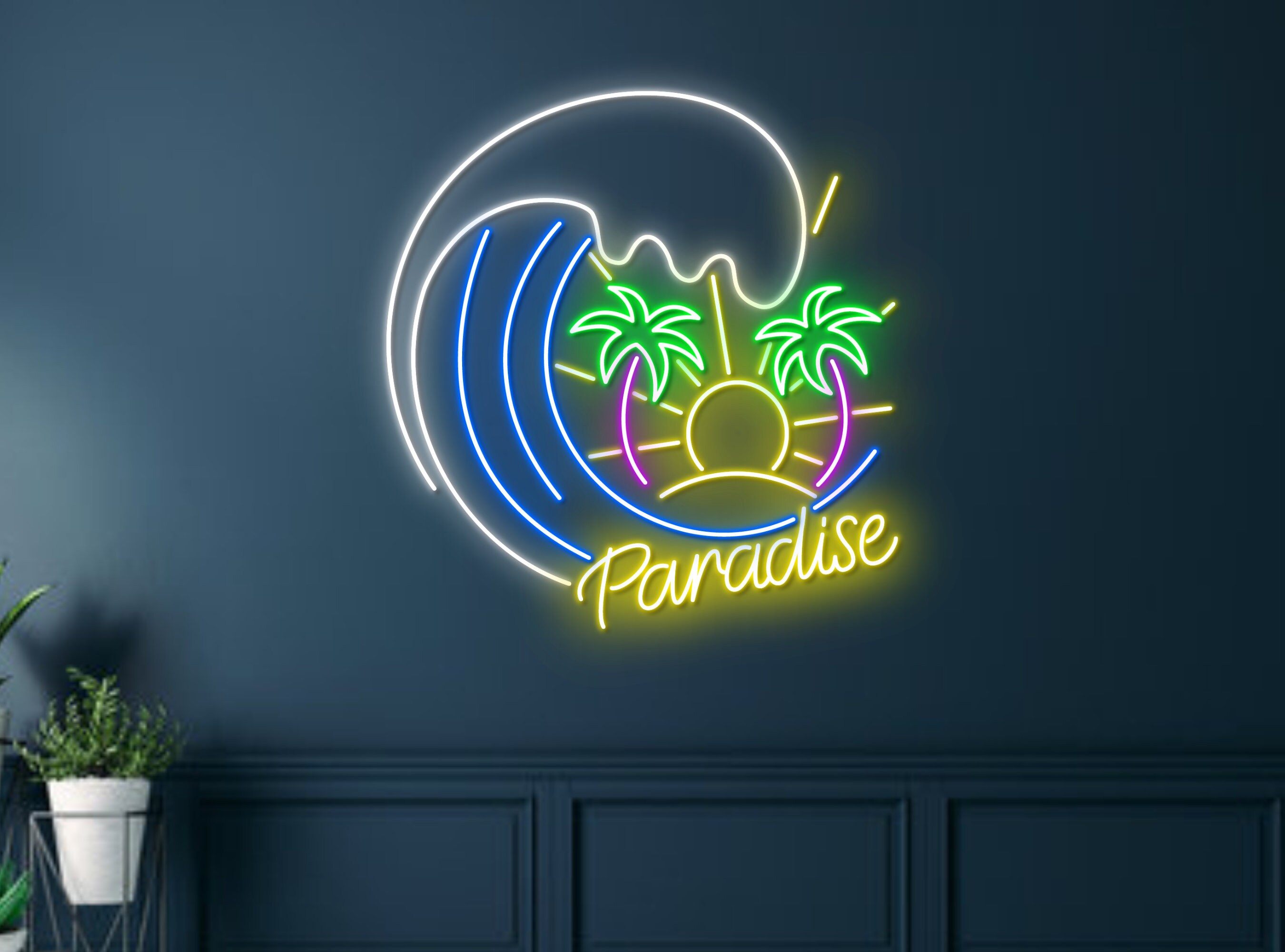 Paradise Beach View Neon Sign