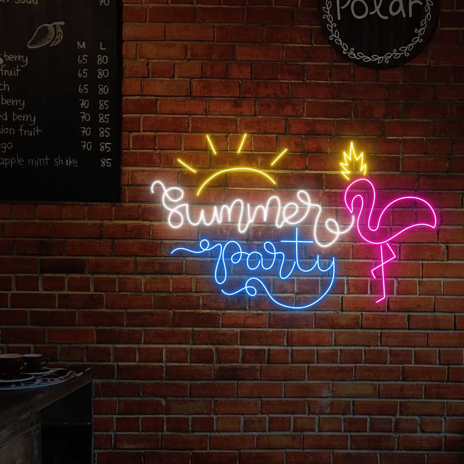 Pink Flamingo Summer Party Neon Sign Decor