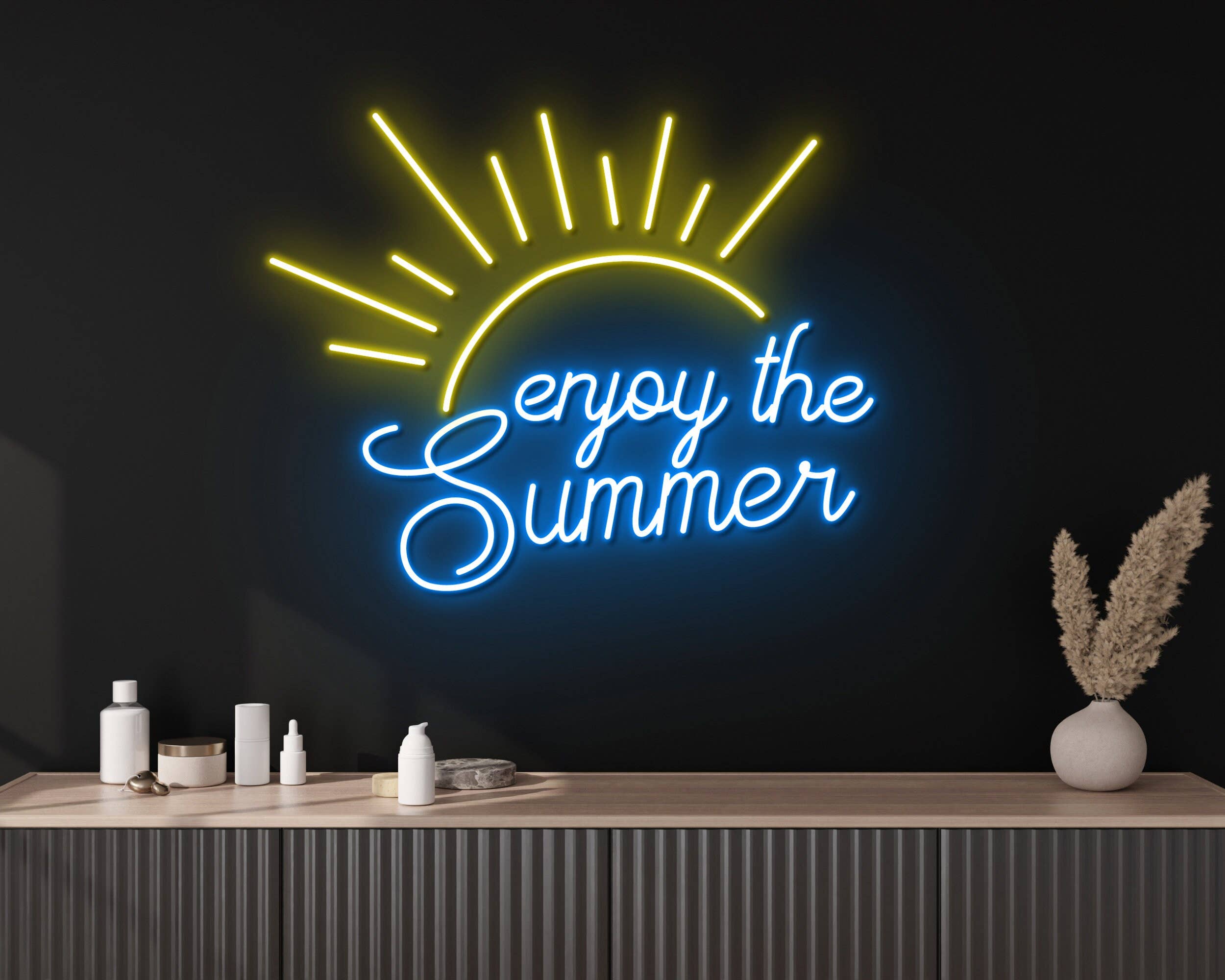 Sunshine Neon Sign Enjoy the Summer Wall Art Sign