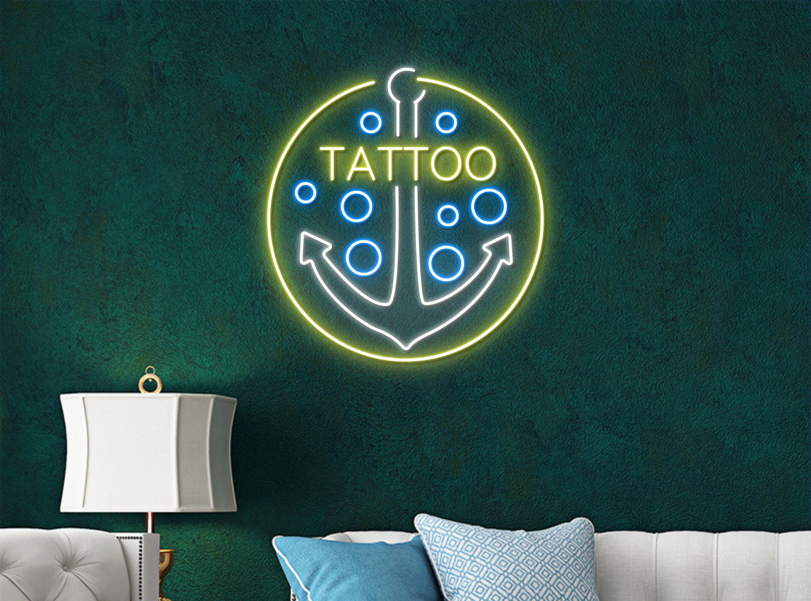 Tattoo Anchor Neon Sign Wall Decor